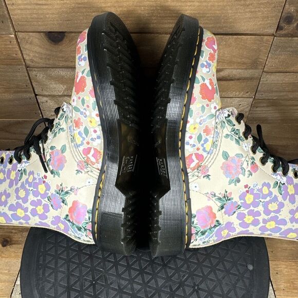 Dr. Martens Womens Size 6 Floral 1460 Mash Up Lace Up Boot Parchment Beige NWOB - Picture 8 of 10